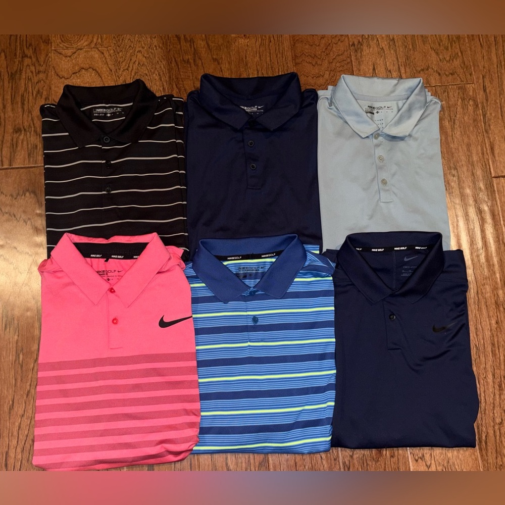 Lot Of 6 Nike Golf Tour Performance Dri Fit Polos Size XL